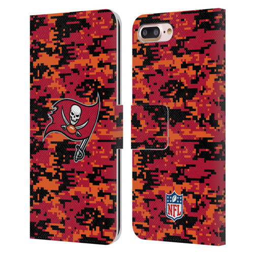 NFL Tampa Bay Buccaneers Graphics Digital Camouflage Leather Book Wallet Case Cover For Apple iPhone 7 Plus / iPhone 8 Plus