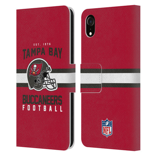 NFL Tampa Bay Buccaneers Graphics Helmet Typography Leather Book Wallet Case Cover For Apple iPhone XR