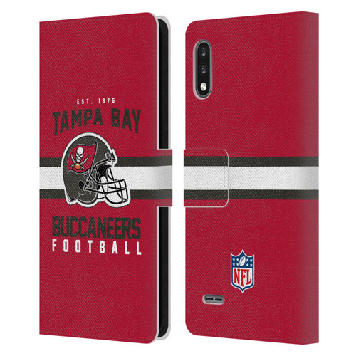 NFL Tampa Bay Buccaneers Graphics Helmet Typography Leather Book Wallet Case Cover For LG K22