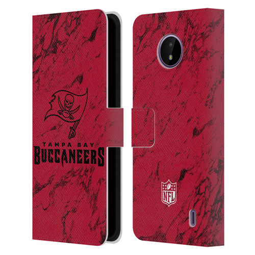NFL Tampa Bay Buccaneers Graphics Coloured Marble Leather Book Wallet Case Cover For Nokia C10 / C20