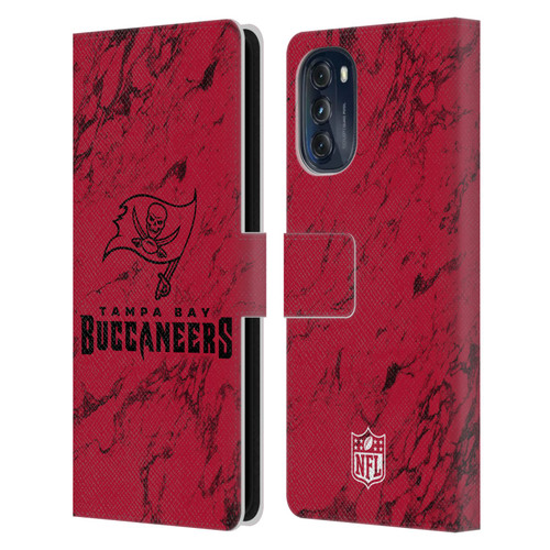 NFL Tampa Bay Buccaneers Graphics Coloured Marble Leather Book Wallet Case Cover For Motorola Moto G (2022)