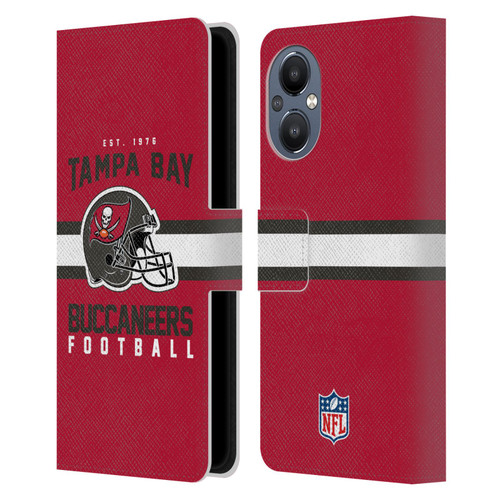 NFL Tampa Bay Buccaneers Graphics Helmet Typography Leather Book Wallet Case Cover For OnePlus Nord N20 5G
