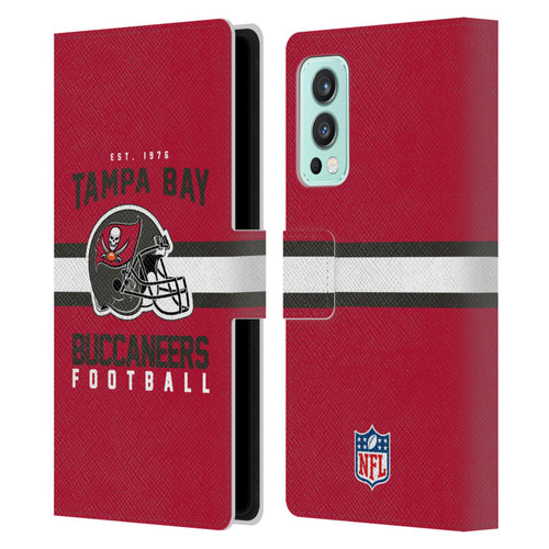 NFL Tampa Bay Buccaneers Graphics Helmet Typography Leather Book Wallet Case Cover For OnePlus Nord 2 5G