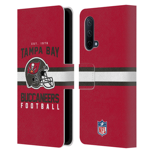 NFL Tampa Bay Buccaneers Graphics Helmet Typography Leather Book Wallet Case Cover For OnePlus Nord CE 5G
