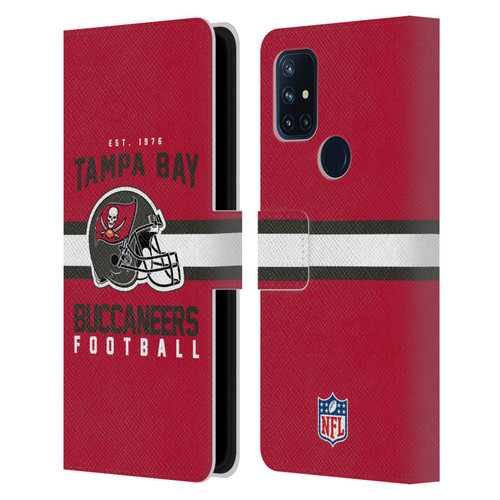 NFL Tampa Bay Buccaneers Graphics Helmet Typography Leather Book Wallet Case Cover For OnePlus Nord N10 5G