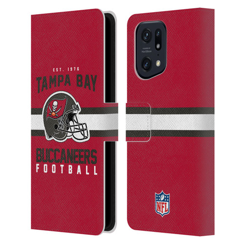 NFL Tampa Bay Buccaneers Graphics Helmet Typography Leather Book Wallet Case Cover For OPPO Find X5 Pro