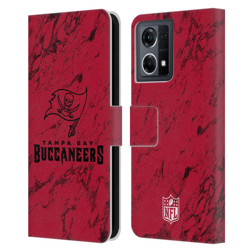 NFL Tampa Bay Buccaneers Graphics Coloured Marble Leather Book Wallet Case Cover For OPPO Reno8 4G