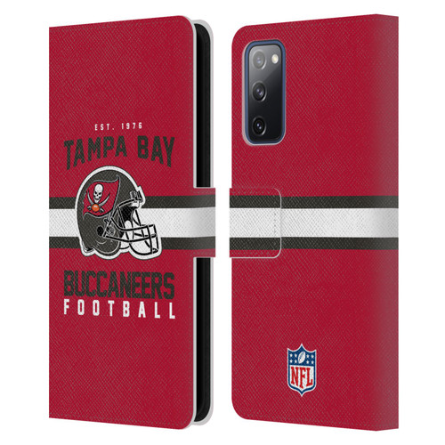 NFL Tampa Bay Buccaneers Graphics Helmet Typography Leather Book Wallet Case Cover For Samsung Galaxy S20 FE / 5G