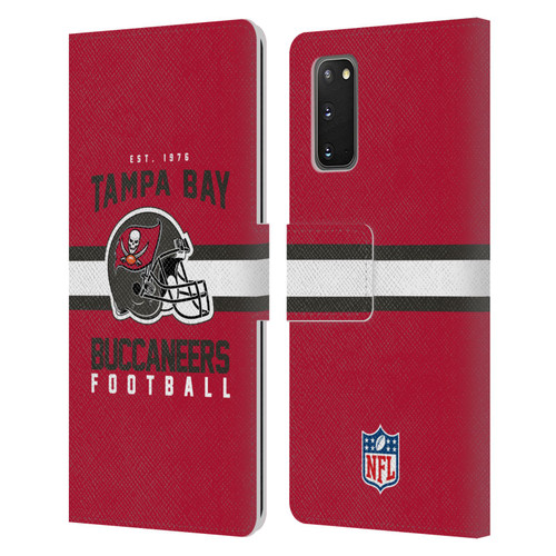 NFL Tampa Bay Buccaneers Graphics Helmet Typography Leather Book Wallet Case Cover For Samsung Galaxy S20 / S20 5G