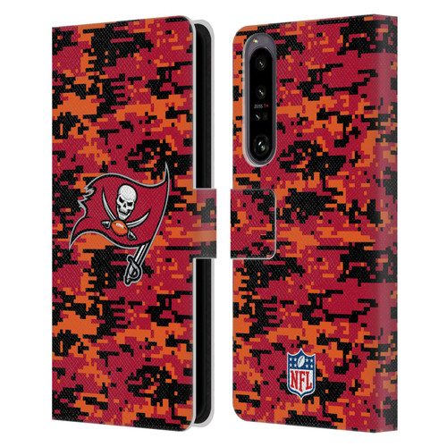 NFL Tampa Bay Buccaneers Graphics Digital Camouflage Leather Book Wallet Case Cover For Sony Xperia 1 IV