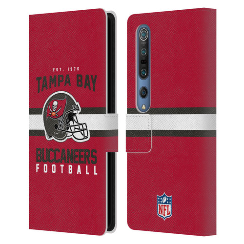 NFL Tampa Bay Buccaneers Graphics Helmet Typography Leather Book Wallet Case Cover For Xiaomi Mi 10 5G / Mi 10 Pro 5G