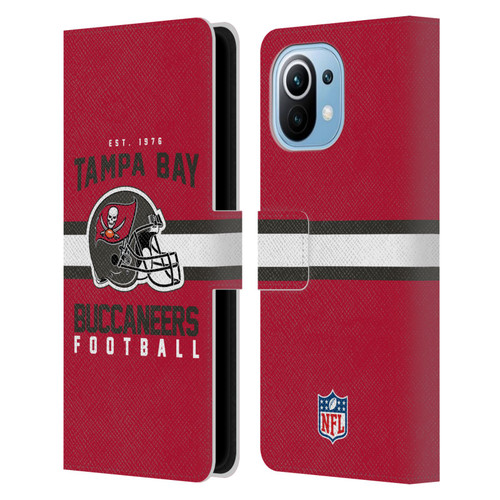 NFL Tampa Bay Buccaneers Graphics Helmet Typography Leather Book Wallet Case Cover For Xiaomi Mi 11