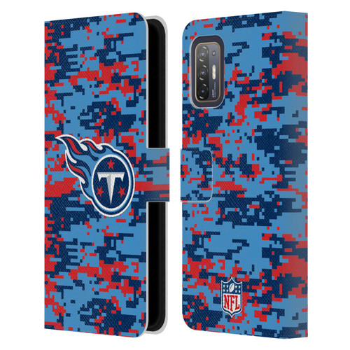 NFL Tennessee Titans Graphics Digital Camouflage Leather Book Wallet Case Cover For HTC Desire 21 Pro 5G