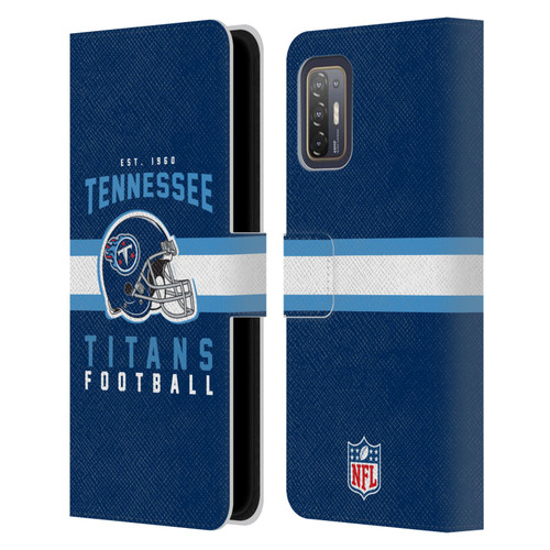 NFL Tennessee Titans Graphics Helmet Typography Leather Book Wallet Case Cover For HTC Desire 21 Pro 5G