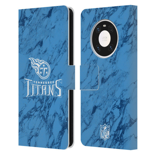 NFL Tennessee Titans Graphics Coloured Marble Leather Book Wallet Case Cover For Huawei Mate 40 Pro 5G