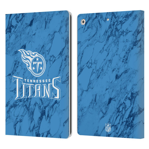 NFL Tennessee Titans Graphics Coloured Marble Leather Book Wallet Case Cover For Apple iPad 10.2 2019/2020/2021