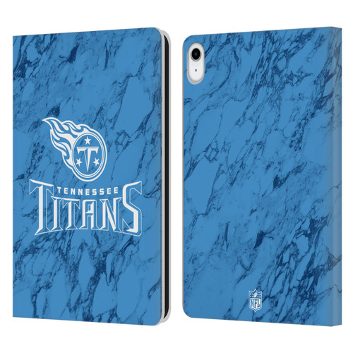 NFL Tennessee Titans Graphics Coloured Marble Leather Book Wallet Case Cover For Apple iPad 10.9 (2022)