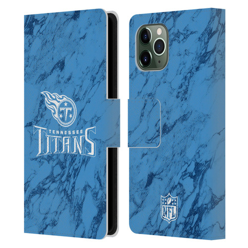 NFL Tennessee Titans Graphics Coloured Marble Leather Book Wallet Case Cover For Apple iPhone 11 Pro