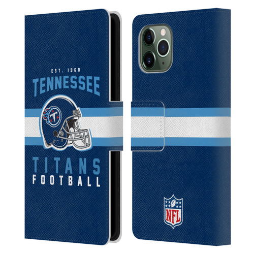 NFL Tennessee Titans Graphics Helmet Typography Leather Book Wallet Case Cover For Apple iPhone 11 Pro