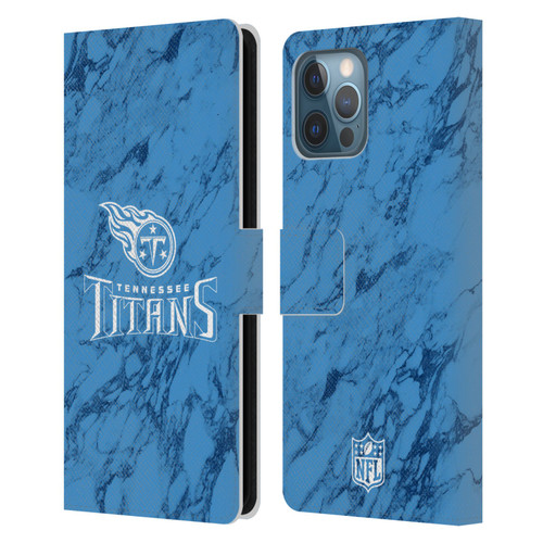 NFL Tennessee Titans Graphics Coloured Marble Leather Book Wallet Case Cover For Apple iPhone 12 Pro Max