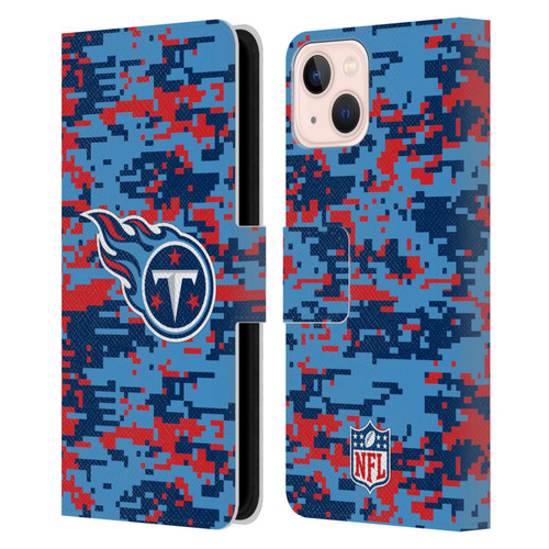 NFL Tennessee Titans Graphics Digital Camouflage Leather Book Wallet Case Cover For Apple iPhone 13