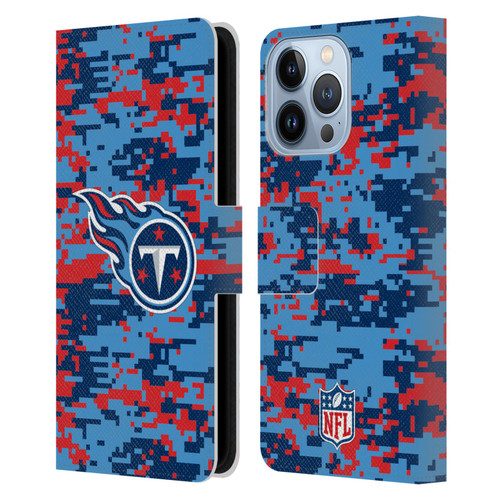 NFL Tennessee Titans Graphics Digital Camouflage Leather Book Wallet Case Cover For Apple iPhone 13 Pro
