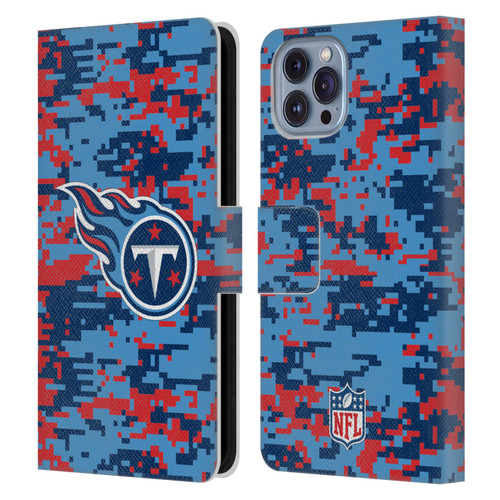 NFL Tennessee Titans Graphics Digital Camouflage Leather Book Wallet Case Cover For Apple iPhone 14
