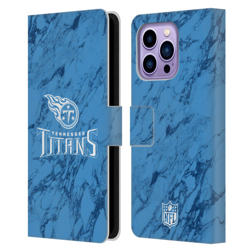 NFL Tennessee Titans Graphics Coloured Marble Leather Book Wallet Case Cover For Apple iPhone 14 Pro Max