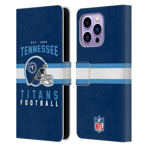NFL Tennessee Titans Graphics Helmet Typography Leather Book Wallet Case Cover For Apple iPhone 14 Pro Max
