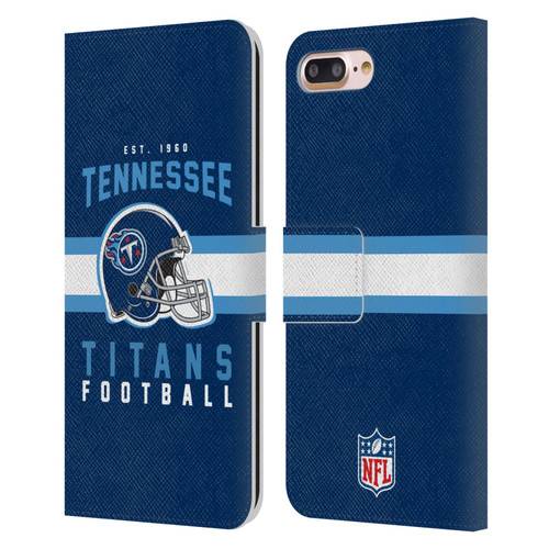 NFL Tennessee Titans Graphics Helmet Typography Leather Book Wallet Case Cover For Apple iPhone 7 Plus / iPhone 8 Plus