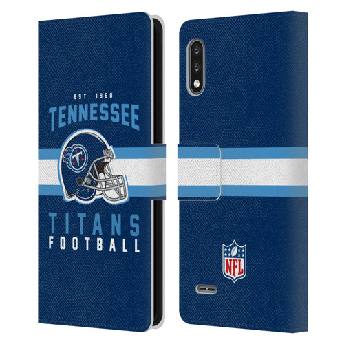 NFL Tennessee Titans Graphics Helmet Typography Leather Book Wallet Case Cover For LG K22