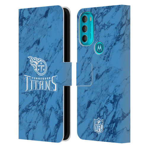 NFL Tennessee Titans Graphics Coloured Marble Leather Book Wallet Case Cover For Motorola Moto G71 5G