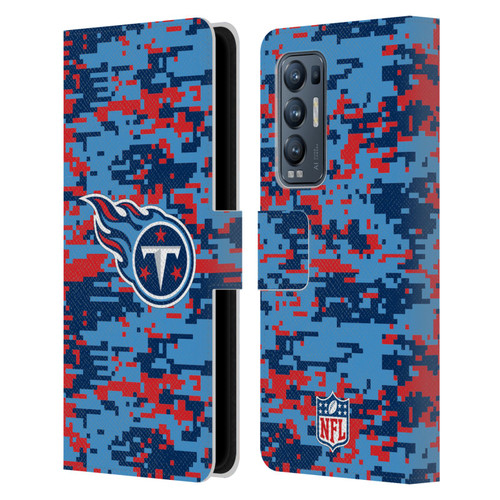 NFL Tennessee Titans Graphics Digital Camouflage Leather Book Wallet Case Cover For OPPO Find X3 Neo / Reno5 Pro+ 5G