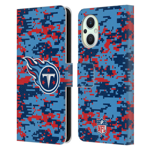 NFL Tennessee Titans Graphics Digital Camouflage Leather Book Wallet Case Cover For OPPO Reno8 Lite