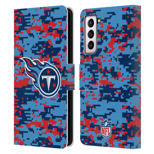 NFL Tennessee Titans Graphics Digital Camouflage Leather Book Wallet Case Cover For Samsung Galaxy S21 5G