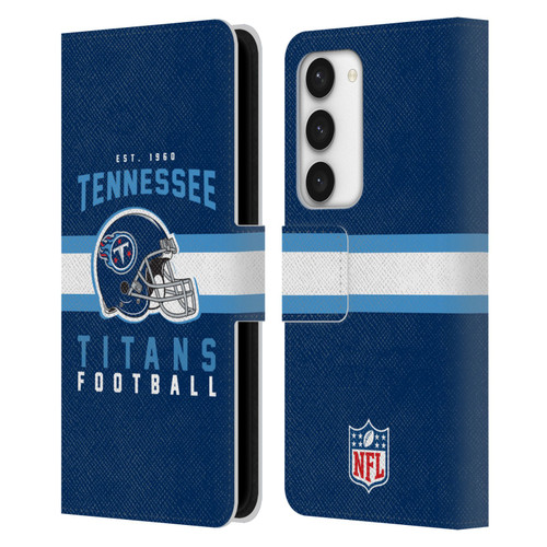 NFL Tennessee Titans Graphics Helmet Typography Leather Book Wallet Case Cover For Samsung Galaxy S23 5G