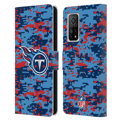 NFL Tennessee Titans Graphics Digital Camouflage Leather Book Wallet Case Cover For Xiaomi Mi 10T 5G