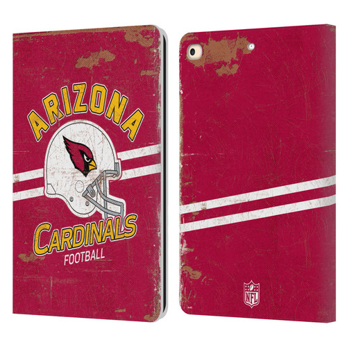 NFL Arizona Cardinals Logo Art Helmet Distressed Leather Book Wallet Case Cover For Apple iPad 9.7 2017 / iPad 9.7 2018