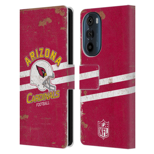 NFL Arizona Cardinals Logo Art Helmet Distressed Leather Book Wallet Case Cover For Motorola Edge 30