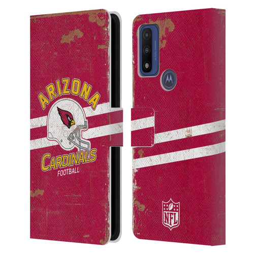 NFL Arizona Cardinals Logo Art Helmet Distressed Leather Book Wallet Case Cover For Motorola G Pure