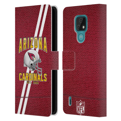 NFL Arizona Cardinals Logo Art Football Stripes Leather Book Wallet Case Cover For Motorola Moto E7