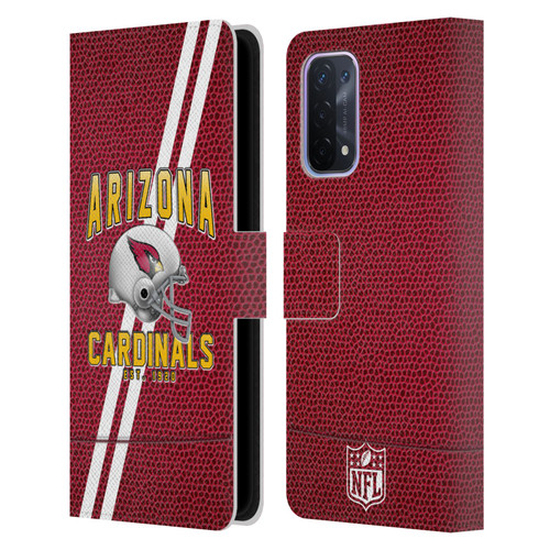 NFL Arizona Cardinals Logo Art Football Stripes Leather Book Wallet Case Cover For OPPO A54 5G