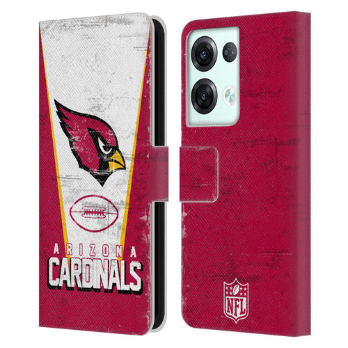 NFL Arizona Cardinals Logo Art Banner Leather Book Wallet Case Cover For OPPO Reno8 Pro