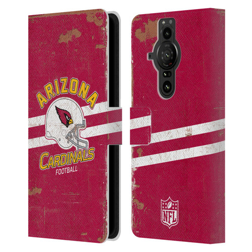 NFL Arizona Cardinals Logo Art Helmet Distressed Leather Book Wallet Case Cover For Sony Xperia Pro-I