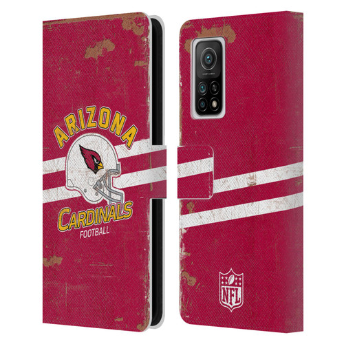 NFL Arizona Cardinals Logo Art Helmet Distressed Leather Book Wallet Case Cover For Xiaomi Mi 10T 5G