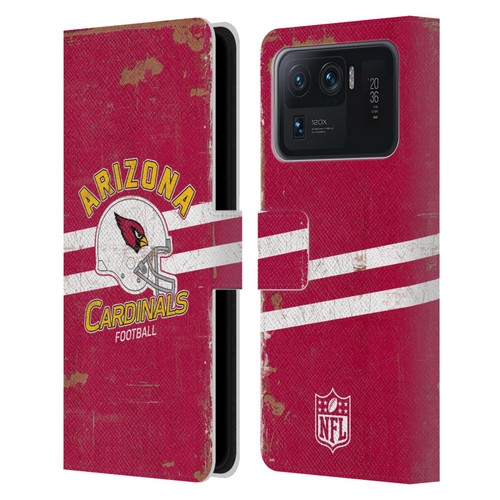 NFL Arizona Cardinals Logo Art Helmet Distressed Leather Book Wallet Case Cover For Xiaomi Mi 11 Ultra
