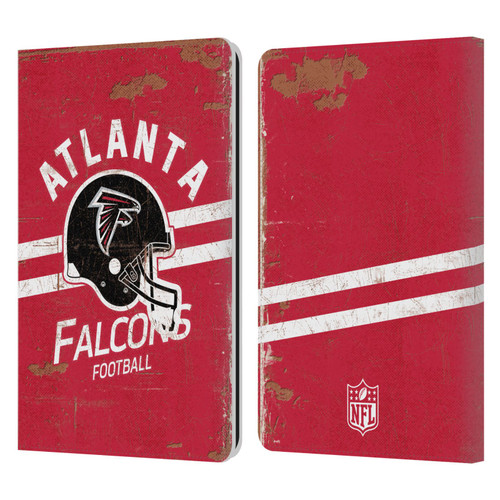 NFL Atlanta Falcons Logo Art Helmet Distressed Leather Book Wallet Case Cover For Amazon Kindle Paperwhite 1 / 2 / 3