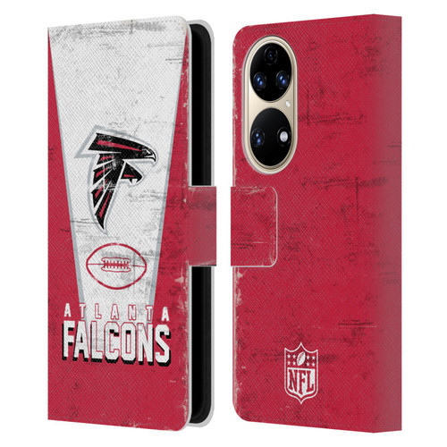 NFL Atlanta Falcons Logo Art Banner Leather Book Wallet Case Cover For Huawei P50