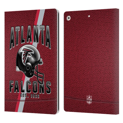 NFL Atlanta Falcons Logo Art Football Stripes Leather Book Wallet Case Cover For Apple iPad 10.2 2019/2020/2021