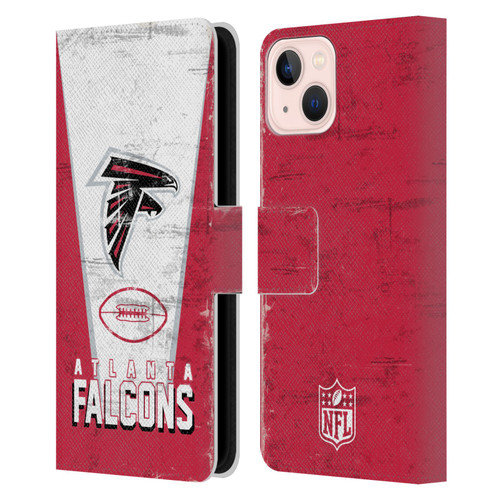 NFL Atlanta Falcons Logo Art Banner Leather Book Wallet Case Cover For Apple iPhone 13